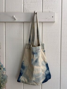 Catherines Blue and Cream Tie-Dye Canvas Tote